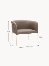Loungefauteuil Eyrie, Bekleding: 100% polyester Met 40.000, Frame: gecoat staal, Geweven stof taupe, lichtbeige, B 89 x D 58 cm