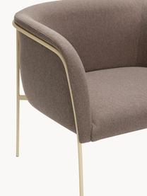 Loungefauteuil Eyrie, Bekleding: 100% polyester Met 40.000, Frame: gecoat staal, Geweven stof taupe, lichtbeige, B 89 x D 58 cm