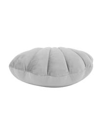 Cuscino conchiglia in velluto grigio chiaro Shell, Retro: 100% poliestere, Grigio chiaro, Larg. 32 x Lung. 27 cm