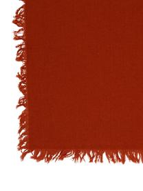 Podkładka z bawełny z frędzlami Nalia, 2 szt., Bawełna, Czerwony, S 40 x D 50 cm
