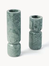 Candelabros de mármol Como, 2 uds., Mármol, Mármol verde, Set de diferentes tamaños