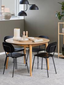 Mesa de comedor redonda extensible Montreux, Ø 115-155 cm, Tablero: fibras de densidad media,, Patas: madera de caucho, teñidas, Madera, Ø 115/155 x Al 75 cm