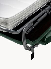 Canapé d'angle convertible 3 places en velours avec matelas Luna, Velours vert foncé, larg. 270 x prof. 184 cm, méridienne à gauche