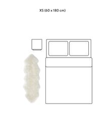 Tappeto in pelle di pecora liscia Oslo, Retro: 100% pelle rivestita senz, Bianco crema, Larg. 60 x Lung. 180 cm