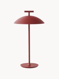 Lámpara de mesa LED para interior/exterior Mini Geen-A, portátil, Metal con pintura en polvo, Rojo indio, Ø 20 x Al 36 cm