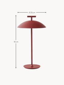 Lampada da tavolo portatile a LED Mini Geen-A, luce regolabile, Metallo verniciato a polvere, Rosso ruggine, Ø 20 x Alt. 36 cm