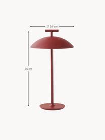 Lampada da tavolo portatile a LED da interno-esterno Mini Geen-A, luce regolabile, Metallo verniciato a polvere, Rosso ruggine, Ø 20 x Alt. 36 cm