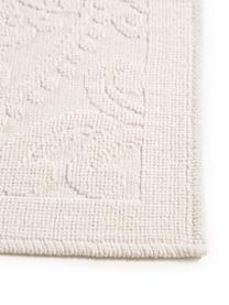 Tappetino bagno con motivo floreale Kaya, 100% cotone, Bianco crema, Larg. 50 x Lung. 80 cm