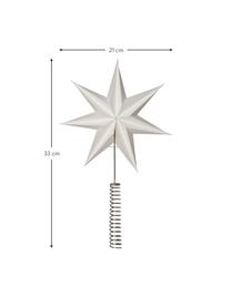 Estrella cima árbol de Navidad Star Isa, 33 cm, Papel, metal, Off White, An 21 x Al 33 cm