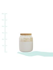 Contenitore con coperchio fatto a mano Terrain, Coperchio: bambù, Bianco latteo, beige, bambù, Ø 13 x Alt. 14 cm