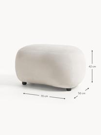 Pouf Alba, Rivestimento: 97% poliestere, 3% nylon , Tessuto bianco crema, Larg. 70 x Alt. 42 cm, curvatura a sinistra