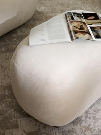 Pouf Alba, Rivestimento: 97% poliestere, 3% nylon , Tessuto bianco crema, Larg. 70 x Alt. 42 cm, curvatura a sinistra