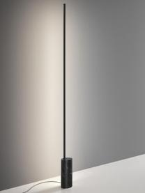 Dimbare LED vloerlamp Hilow Line met marmeren voet, Lampvoet: marmer, Gemarmerd zwart, H 207 cm