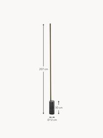 Dimbare LED vloerlamp Hilow Line met marmeren voet, Lampvoet: marmer, Gemarmerd zwart, H 207 cm