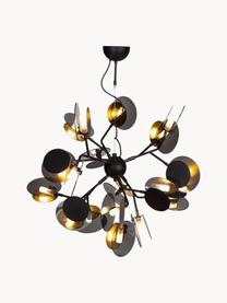 Lampada a sospensione grande con dischi diffusori Turno, Paralume: vetro, Nero, Ø 80 cm