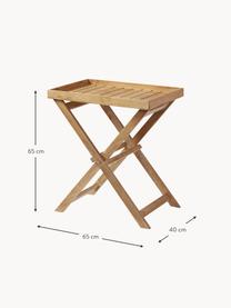 Table de jardin pliante en teck Tray, Bois de teck, Bois de teck, larg. 65 x prof. 40 cm