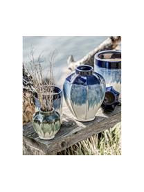 Dekorativní váza z kameniny Bora, Odstíny modré, tlumeně bílá