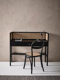 Psací stůl s vídeňskou pleteninou Kimpton, Černá, Š 116 cm, H 42 cm