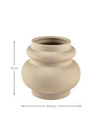 Design-Vase Vilde aus Steingut, Steingut, Sandfarben, Ø 16 x H 15 cm