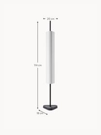 Große dimmbare LED-Tischlampe Emi, Aluminium, beschichtet, Weiß, Schwarz, B 20 x H 114 cm