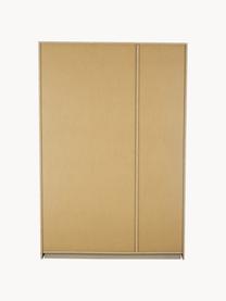 Drehtürenschrank Mia, 3-türig, Holzwerkstoff aus heimischen Hölzern aus nachhaltiger Forstwirtschaft, beschichtet, Weiß, Goldfarben, B 136 x H 210 cm