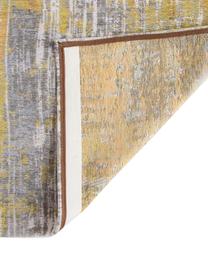 Tappeto di design Streaks, Retro: misto cotone, rivestito i, Giallo, grigio, Larg. 80 x Lung. 150 cm (taglia XS)