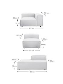 Chaise longue XL componibile Lennon, Rivestimento: 100% poliestere Con 115.0, Struttura: legno di pino massiccio, , Piedini: plastica, Tessuto grigio chiaro, Larg. 357 x Prof. 119 cm, schienale a destra