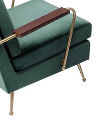 Retro fluwelen fauteuil Gamble in groen, Bekleding: 100% polyester (fluweel), Frame: onbehandeld grenenhout, Groen, B 68 x D 75 cm