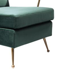 Retro fluwelen fauteuil Gamble in groen, Bekleding: 100% polyester (fluweel), Frame: onbehandeld grenenhout, Groen, B 68 x D 75 cm