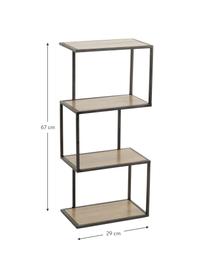 Estantería Stacky, Estructura: metal, Estantes: madera, Beige, negro, An 29 x Al 67 cm