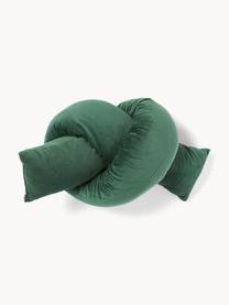 Coussin décoratif en velours Knot, Vert foncé, larg. 145 x long. 33 cm