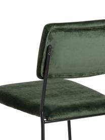 Fluwelen stoelen Cornelia, 2 stuks, Bekleding: polyester fluweel, Poten: gelakt metaal, Bosgroen, zwart, B 50 x D 54 cm