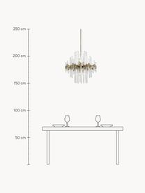 Grote hanglamp Carisma, Baldakijn: gecoat metaal, Transparant, goudkleurig, Ø 60 x H 58 cm