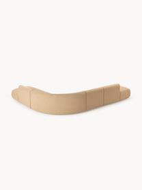 Sofá rinconera modular en tejido bouclé Sofia (4 plazas), Tapizado: tejido bouclé (100% polié, Estructura: madera de abeto, tablero , Patas: plástico Este producto es, Bouclé beige, An 385 x F 298 cm