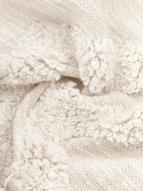 Baumwolldecke Akesha mit getuftetem Zickzack-Muster, 100% Baumwolle, Cremeweiss, B 130 x L 170 cm