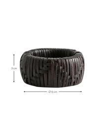 Rond de serviette de table Kin, 6 pièces, Roseau, Noir, Ø 6 x haut. 3 cm