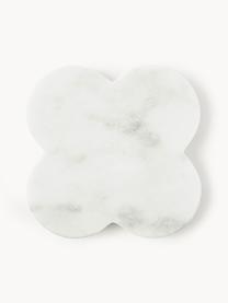 Set sottobicchieri in marmo Teo 4 pz, Marmo, Bianco marmorizzato, Larg. 10 x Prof. 10 cm