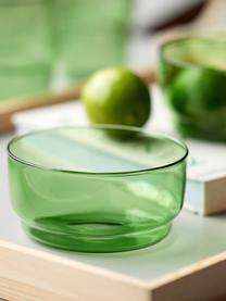 Schalen Torino uit borosilicaatglas, 2 stuks, Borosilicaatglas, Groen, transparant, Ø 12 x H 6 cm