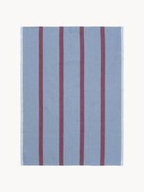 Strofinaccio Hale, 50% lino, 50% cotone, Grigio-blu, rosso vino, Larg. 50 x Lung. 70 cm