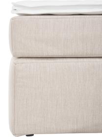 Boxspringbed Enya, Matras: 5-zones pocketvering, Poten: kunststof, Geweven stof lichtbeige, B 160 x L 200 cm, hardheidsgraad H3