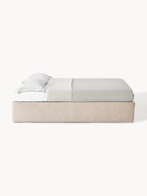 Boxspringbed Enya, Matras: 5-zones pocketvering, Poten: kunststof Dit product is , Geweven stof beige, B 160 x L 200 cm, hardheidsgraad H3