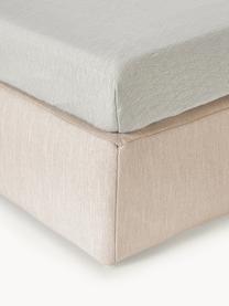 Boxspringbed Enya, Matras: 5-zones pocketvering, Poten: kunststof Dit product is , Geweven stof beige, B 160 x L 200 cm, hardheidsgraad H3