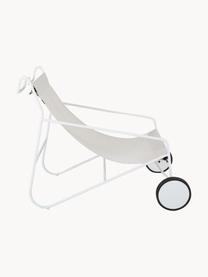 Garten-Loungesessel Poul mit Rollen, 2 Stück, Bezug: Textil, Gestell: Aluminium, beschichtet, Off White, Weiss, B 74 x T 106 cm