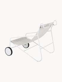 Tuin loungefauteuil Poul met wieltjes, 2 stuks, Bekleding: textiel, Frame: gecoat aluminium, Gebroken wit, wit, B 74 x D 106 cm