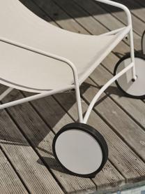 Garten-Loungesessel Poul mit Rollen, 2 Stück, Bezug: Textil, Gestell: Aluminium, beschichtet, Off White, Weiß, B 74 x T 106 cm