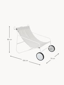 Tuin loungefauteuil Poul met wieltjes, 2 stuks, Bekleding: textiel, Frame: gecoat aluminium, Gebroken wit, wit, B 74 x D 106 cm