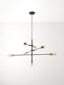 Lampa wisząca Venja, Czarny, odcienie mosiądzu, Ø 84 x W 195 cm