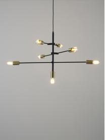 Lampa wisząca Venja, Czarny, odcienie mosiądzu, Ø 84 x W 195 cm