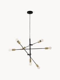 Grande suspension Venja, Noir, laiton, Ø 84 cm