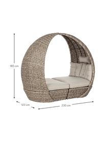 Gartenliege Samui, Bezug: Polyester, Gestell: Aluminium, beschichtet, K, Hellbraun, Beige, B 230 x H 185 cm